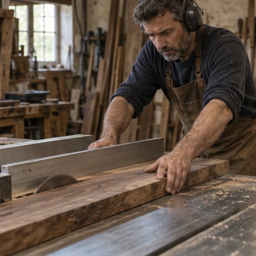 La coupe — fabrication de la table Noyer N°06