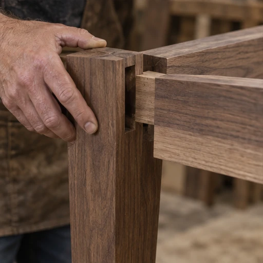 L'assemblage — fabrication de la table Noyer N°06