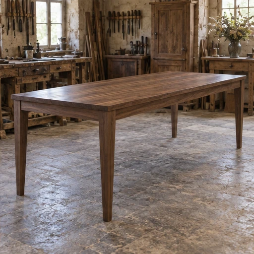 La pièce — fabrication de la table Noyer N°06